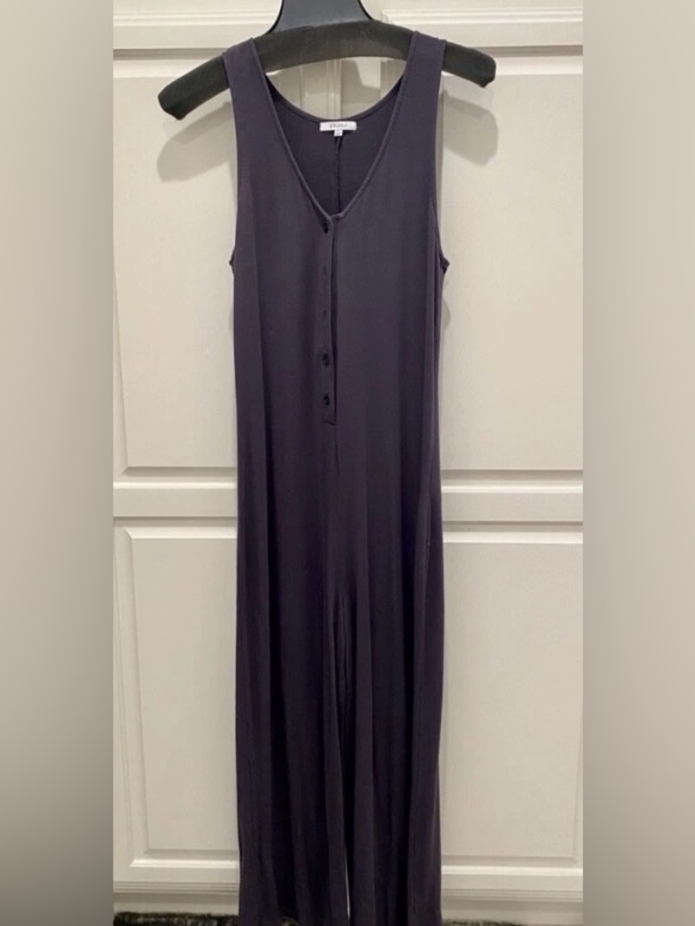 Z supply Mojave Sleeveless Button-Front Wide-Leg Jumpsuit - Black - Picture 6 of 6